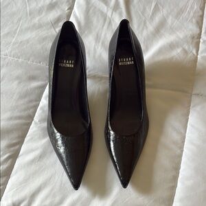 Stuart Weitzman Black Women's Kitten Heel